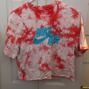 nike crop top size small red and blue